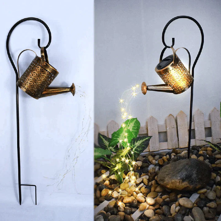 Solarbetriebene Gartenlampe mit Regeneffekt – Charmantes Design