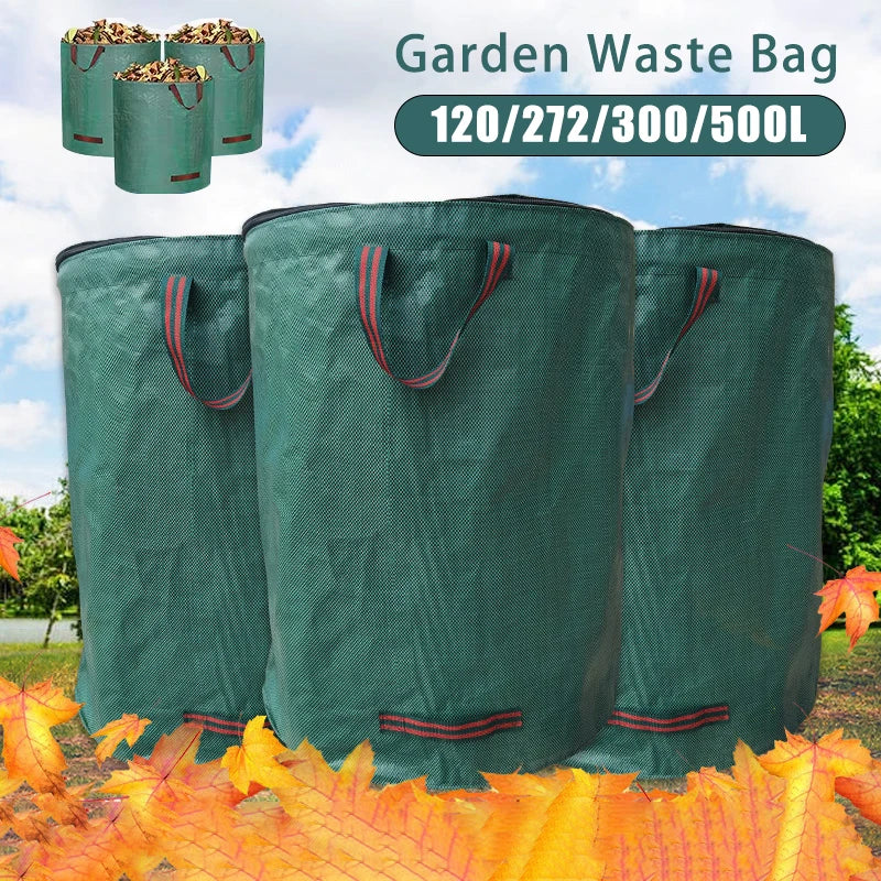 Praktische Gartenabfalltasche | Wiederverwendbar und Platzsparend | 120–500 Liter