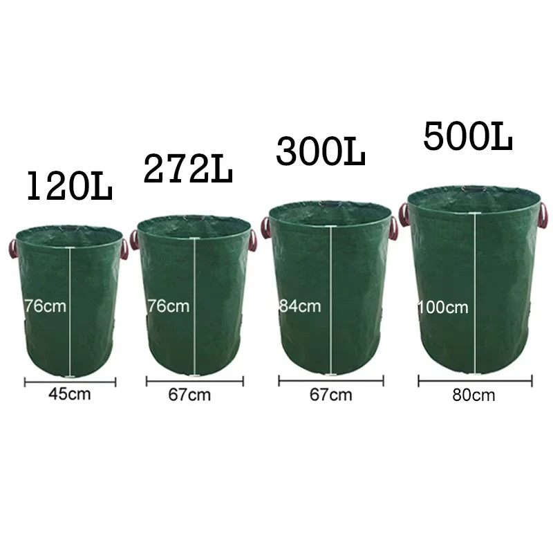 Praktische Gartenabfalltasche | Wiederverwendbar und Platzsparend | 120–500 Liter