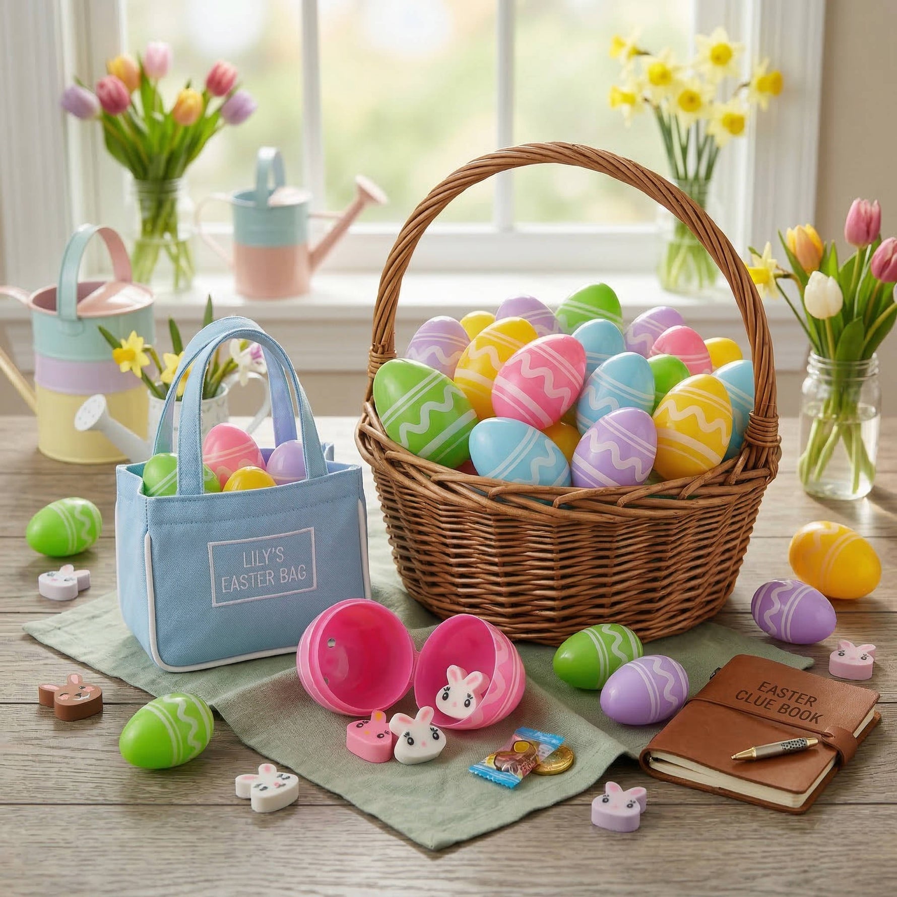 Bunte Ostereier mit Radiergummis – 48er Set für Kinder