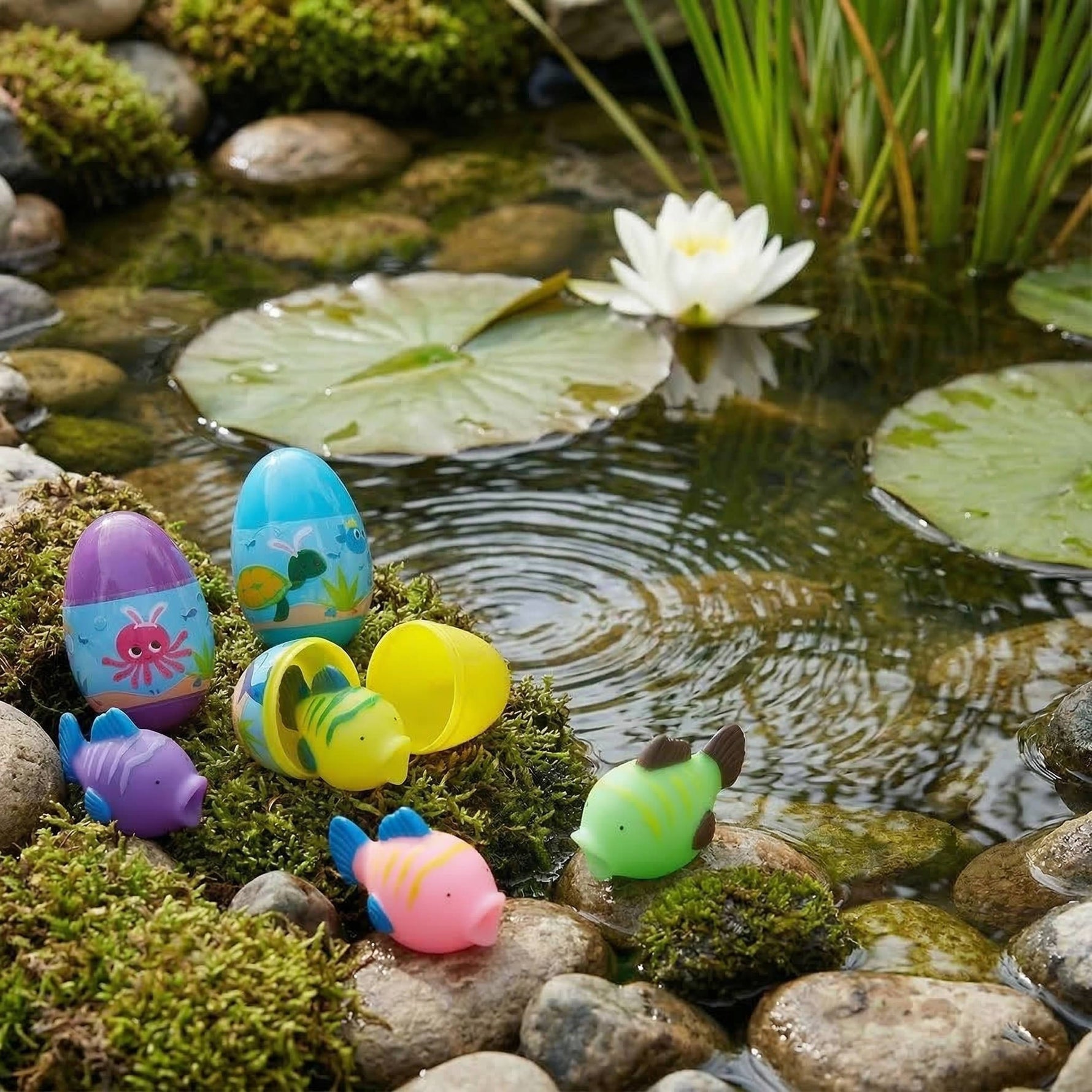 Wasser Spielzeug Eier für Ostern – 12er Set mit Spritzern