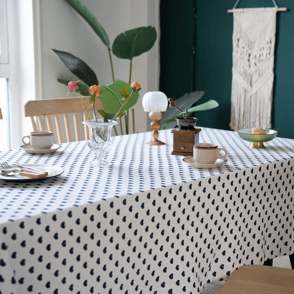 Heartwarming Joy - Polka Dot Microfiber Tablecloth