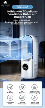 Bladeless Air Cooler – USB Fan with Timer and Humidification