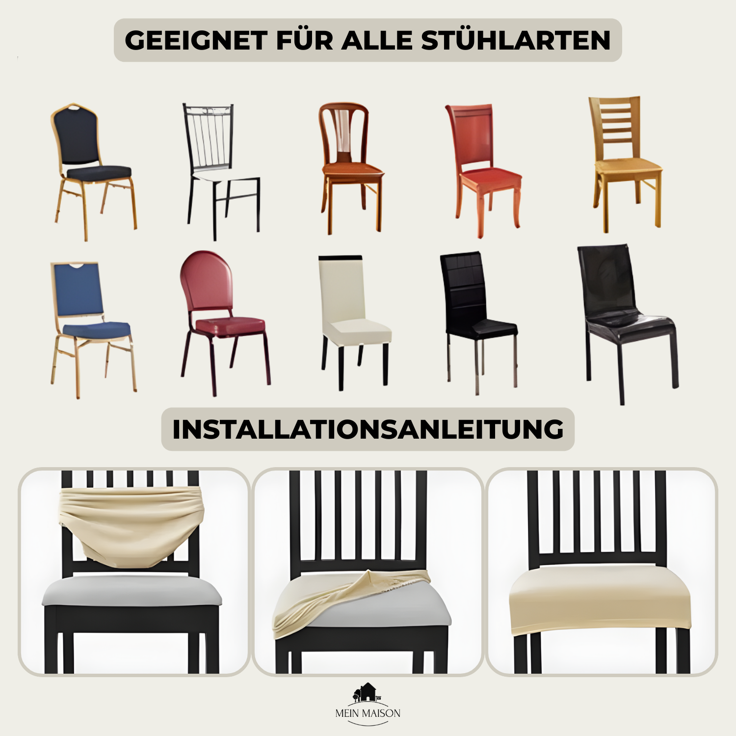 4-piece set | Elegant chair covers to protect and enhance your home