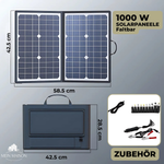 Ecovolt 1000W Tragbares Solarpanel Set | Komplett mit MPPT & USB/Type-C | Ideal für Camping, Auto, Boot & Wohnmobil