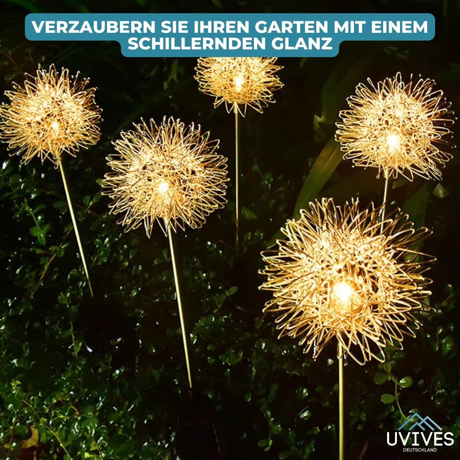 Sunflower Blooms - Weatherproof Solar Garden Lamp in a Floral Style