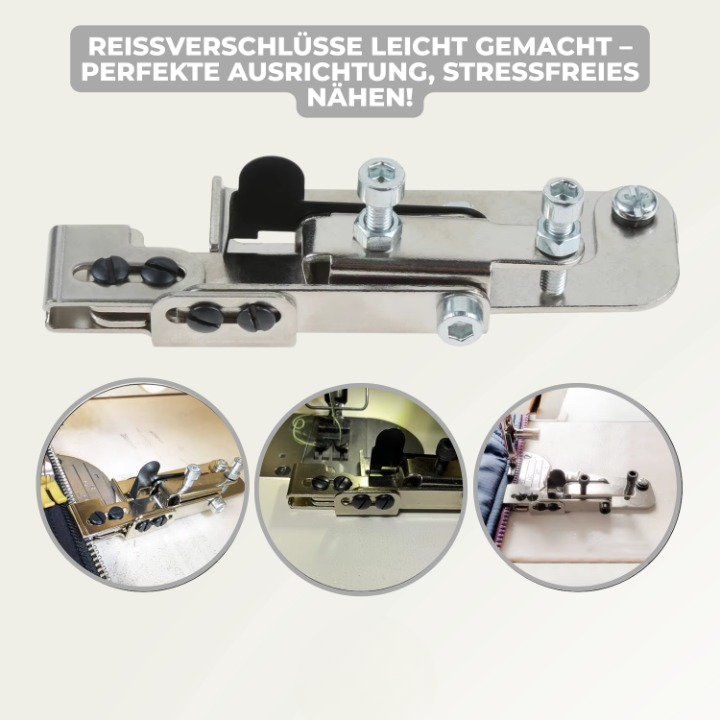 Präziser Reißverschluss-Nähfuß für müheloses Nähen