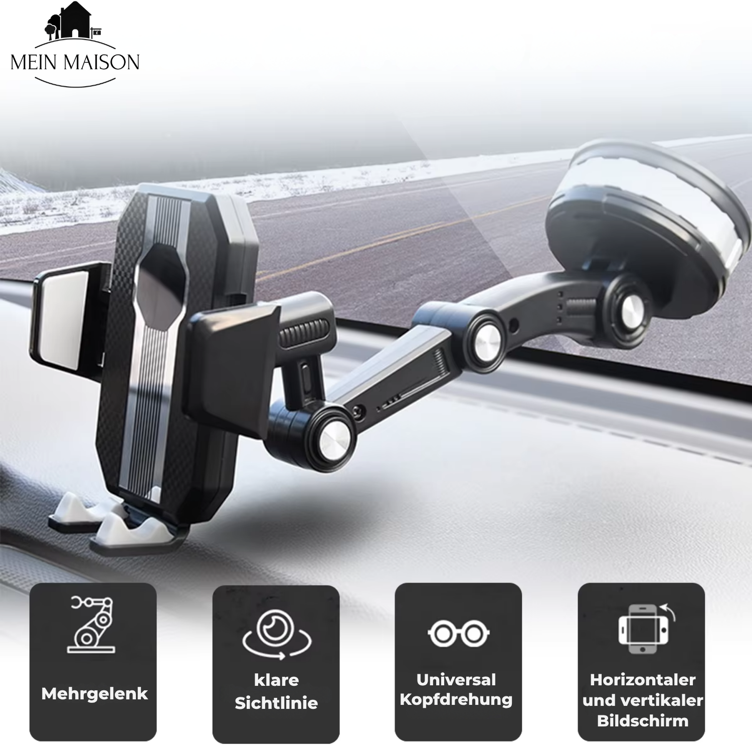 FlexiGrip Smartphone Holder with Strong Suction Cup and 360° Rotation