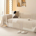 Elegant Chenille Sofa Cover with Tassels for Any Room