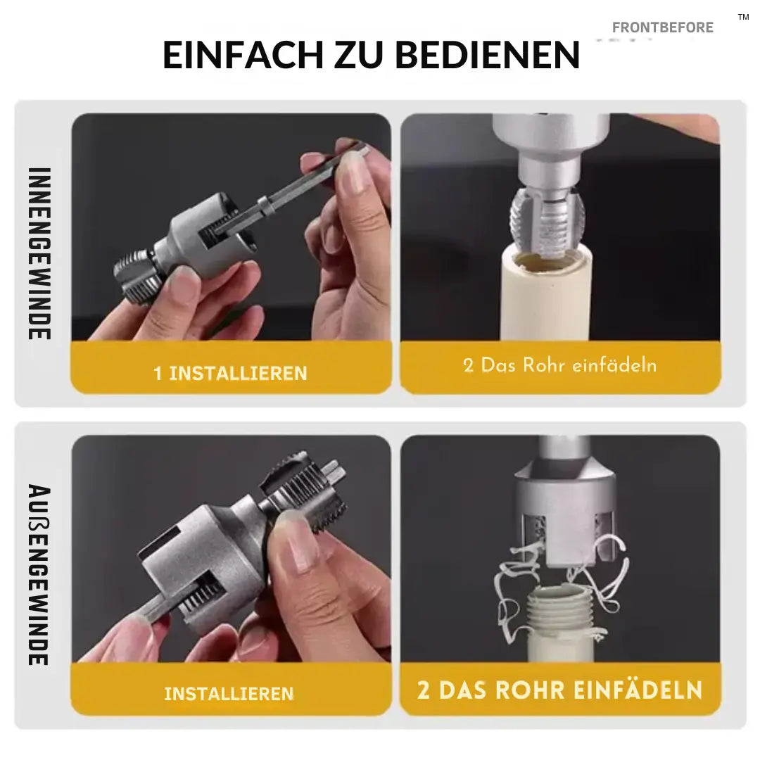 Präzises Gewindeschneider-Set für Rohrverbindungen