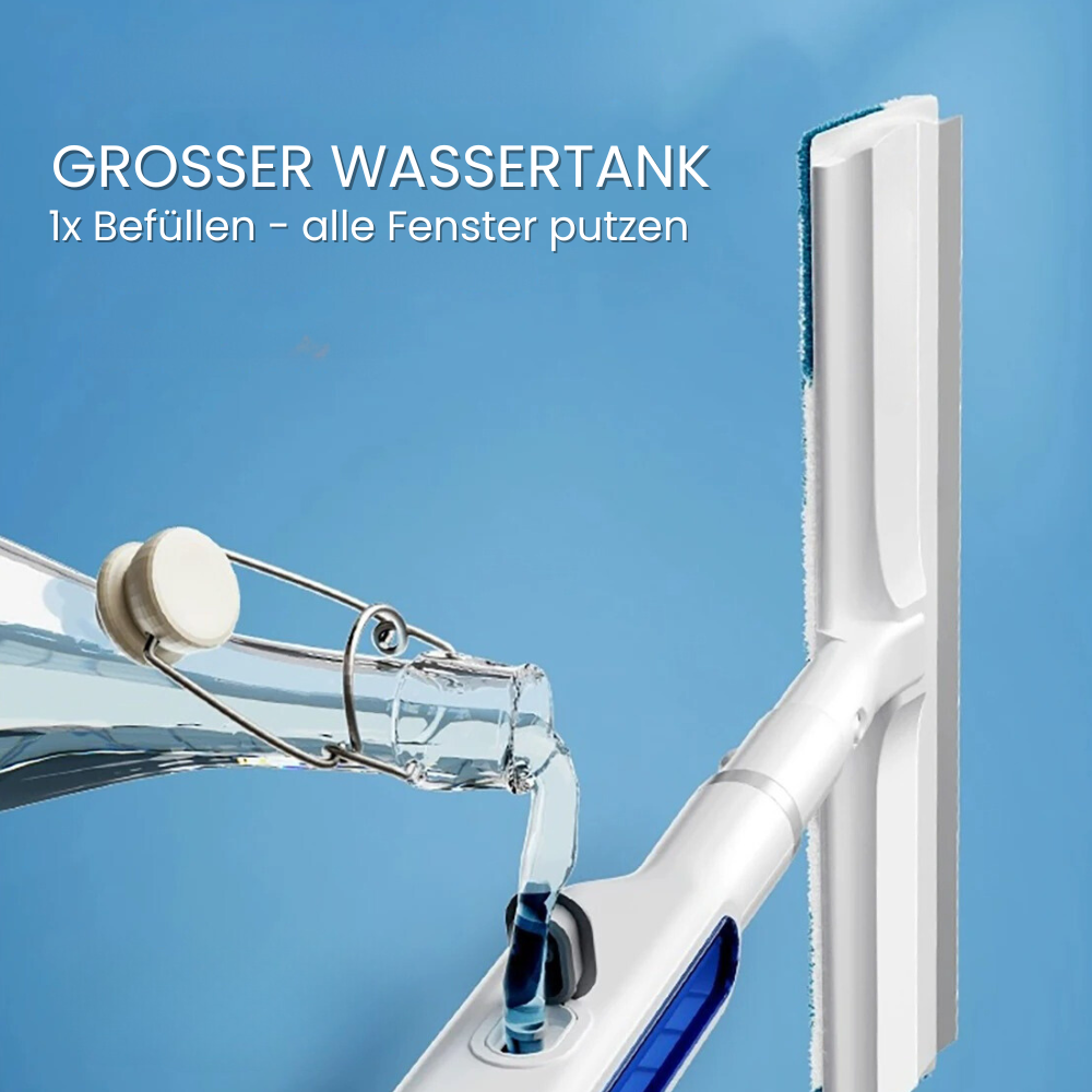 3-in-1 Fensterreiniger mit teleskopischem Griff und Sprühfunktion