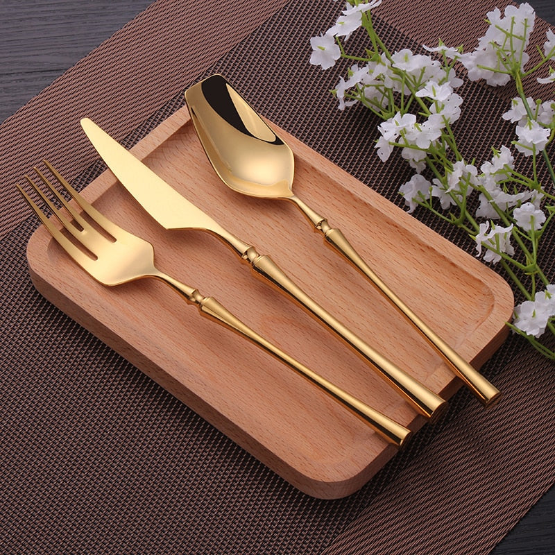 Golda | Elegant Gold Cutlery Set