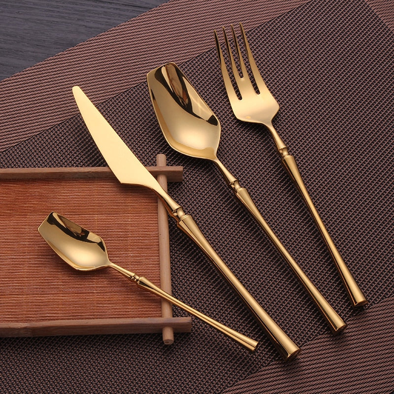 Golda | Elegant Gold Cutlery Set
