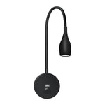 Flexible wall light with USB charging port and touch control