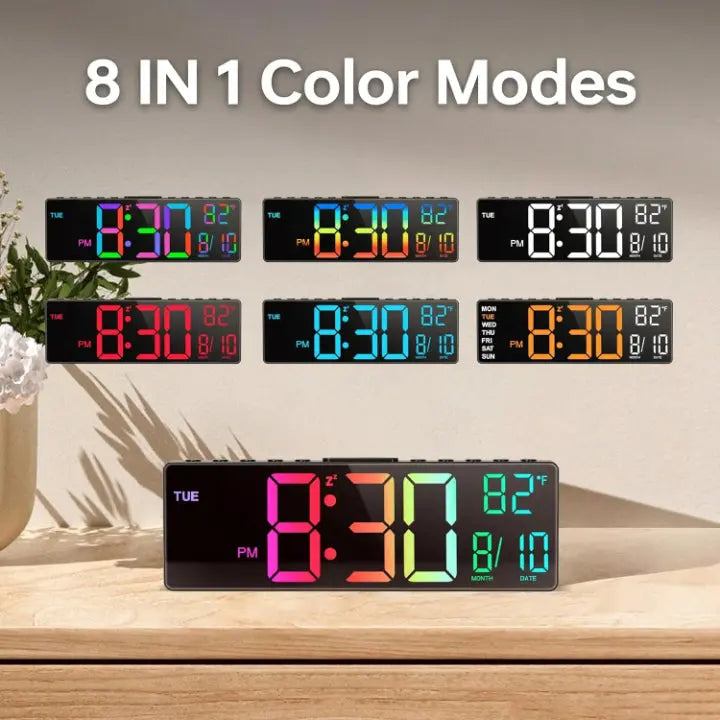 Große RGB Digitale Wanduhr für jeden Raum