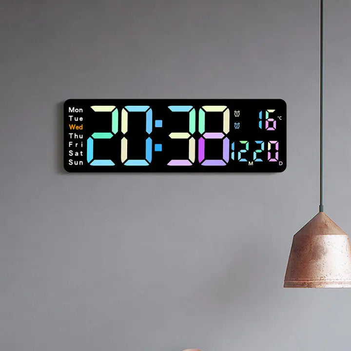 Große RGB Digitale Wanduhr für jeden Raum