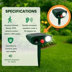 Sonniger Schutz | Ultrasonic Tierabwehrgerät für Gärten