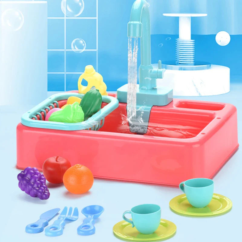 Spülbeckenspielzeug mit fließendem Wasser für Kinder