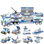 Städtische Polizei-Baustation | 8-in-1 Bauklötze für Kinder