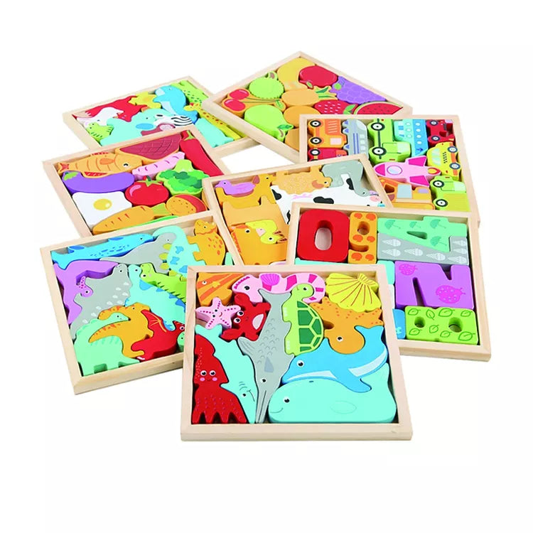 Holzpuzzle mit Formen – 2 kaufen, 1 gratis erhalten