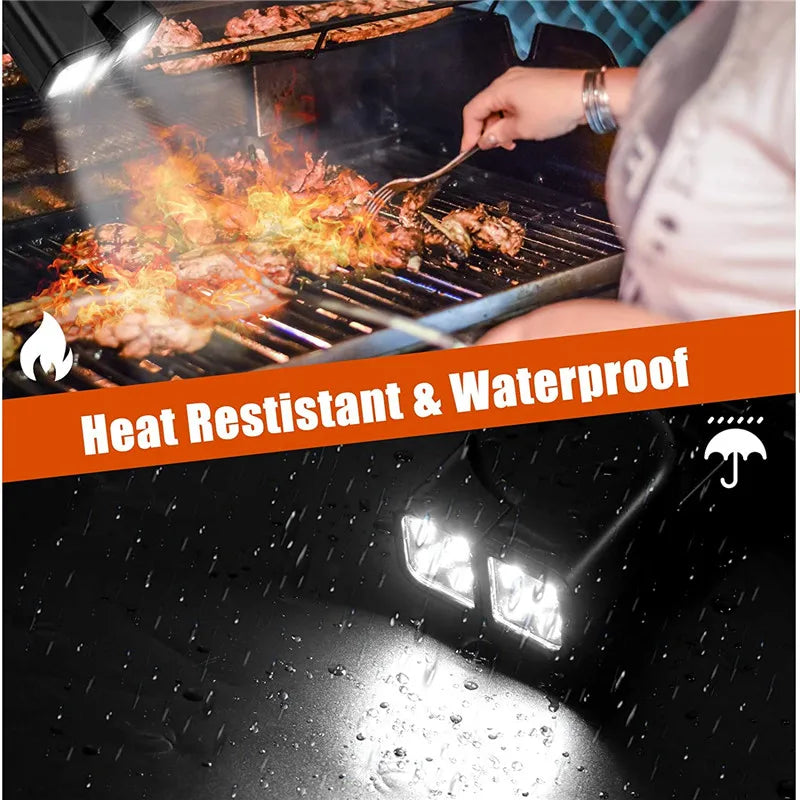 GrillGlanz LED Grill Light | 360° Adjustable | Heat Resistant & Extra Bright | Perfect for BBQ & Outdoor Activities