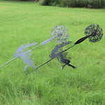 Dancing Elf and Dandelion - Outdoor Garden Sculpture