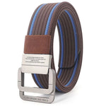 FlexiBelt | Unisex Canvas Gürtel – Doppelt Metallring Schnalle, Verstellbar
