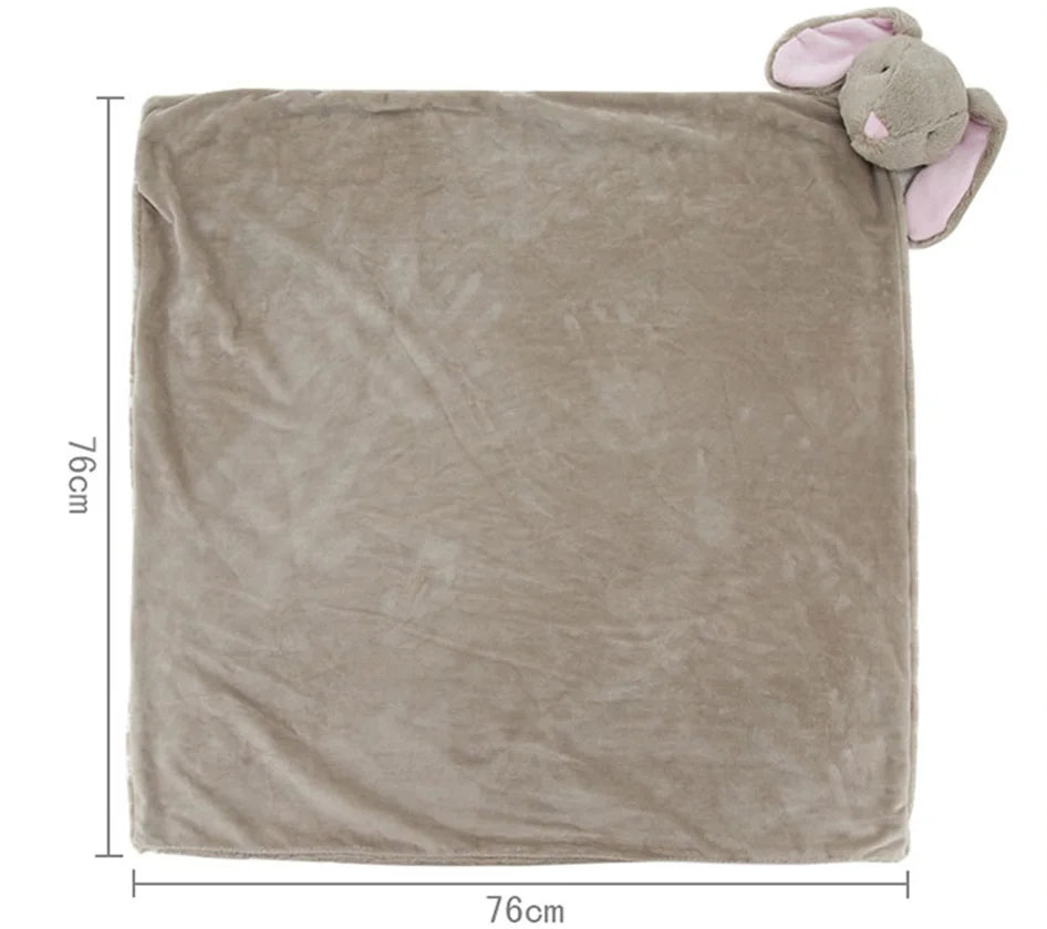 Flauschige Kuscheldecke für Babys mit niedlichem Hasen-Motiv