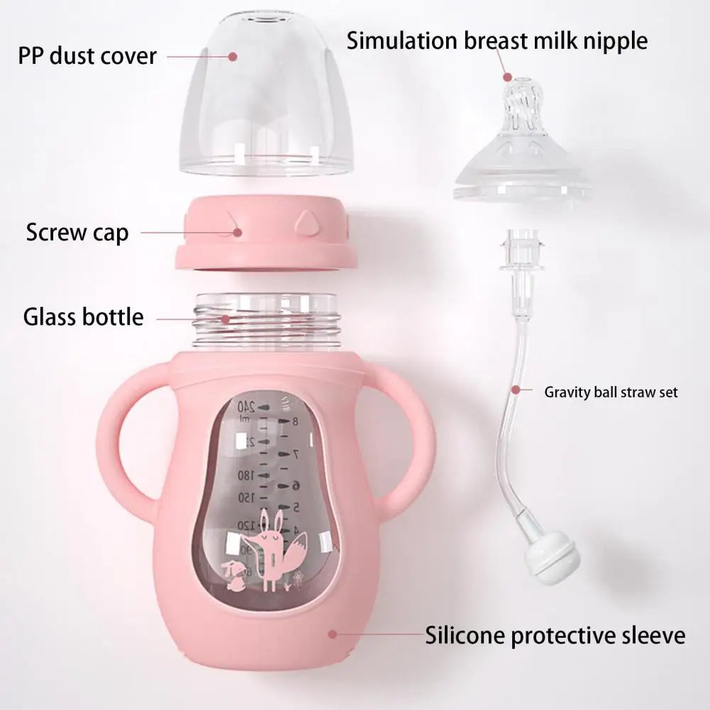 Trinkflasche für Babys aus Silikon – mit weichem Sauger und Tierdesign