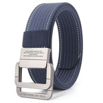 FlexiBelt | Unisex Canvas Gürtel – Doppelt Metallring Schnalle, Verstellbar
