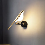 Elegante Tischlampe mit goldener Vogel-Skulptur