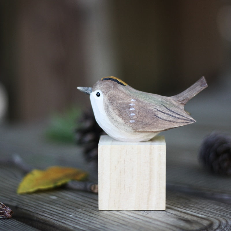 Holz Vogel Figuren – Handgemachte Wohnungsdekoration GloRadiance