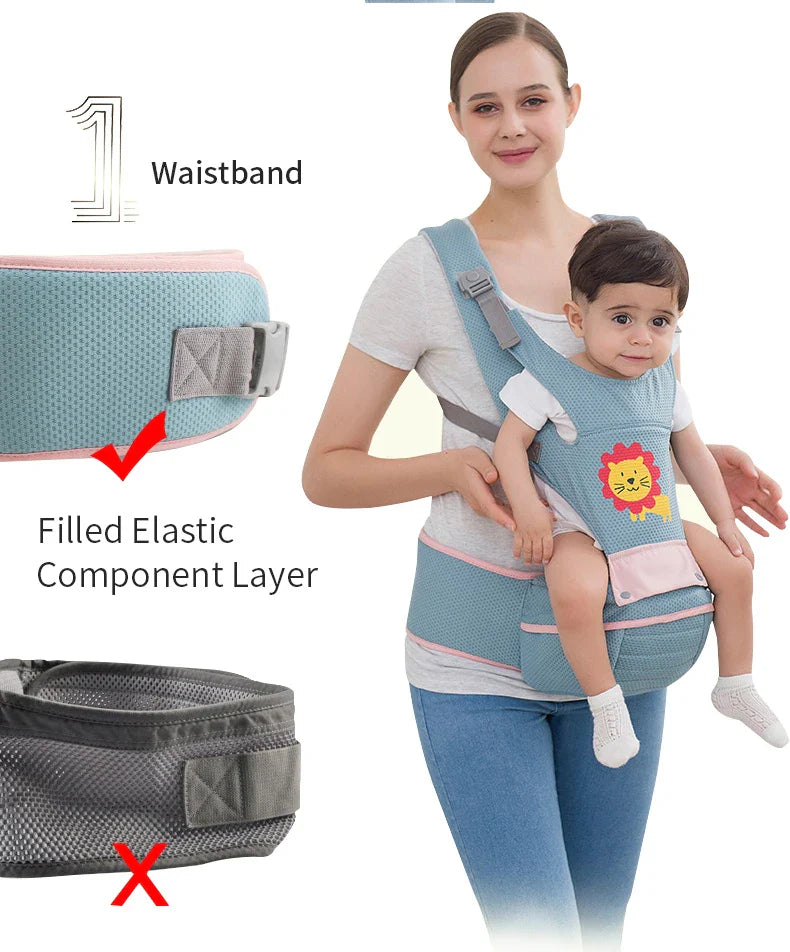 Ergonomische Tragehilfe für Neugeborene und Kleinkinder – Babytrage mit Hüftsitz