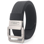 FlexiBelt | Unisex Canvas Gürtel – Doppelt Metallring Schnalle, Verstellbar