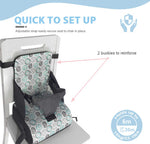 Tragbarer Hochstuhl für Babys – Reise-Sitzerhöher mit Gurt und Tasche