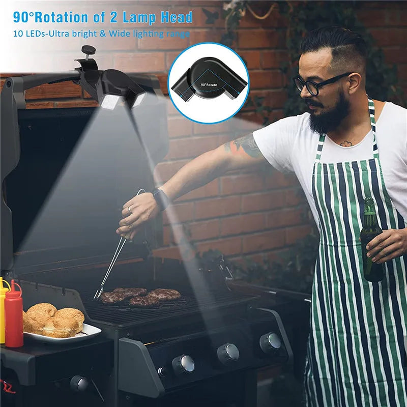GrillGlanz LED Grill Light | 360° Adjustable | Heat Resistant & Extra Bright | Perfect for BBQ & Outdoor Activities