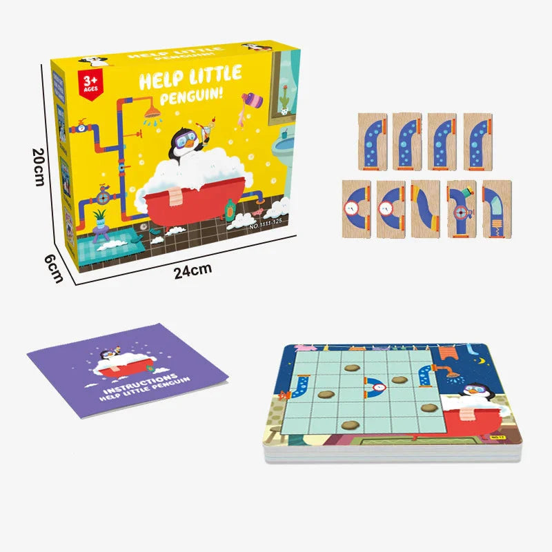 Dusch Labyrinth Rätselspiel für logisches Denken – Pinguin Design