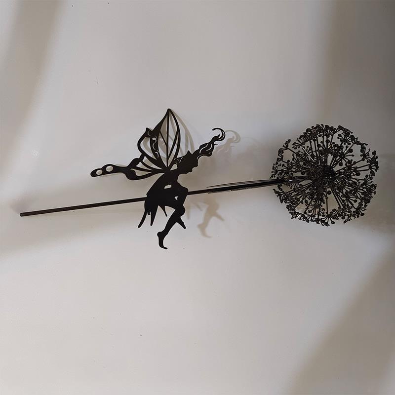 Dancing Elf and Dandelion - Outdoor Garden Sculpture