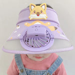 Sonnenhut für Kinder mit Ventilator – Verstellbarer Sommerhut im Frosch-Design