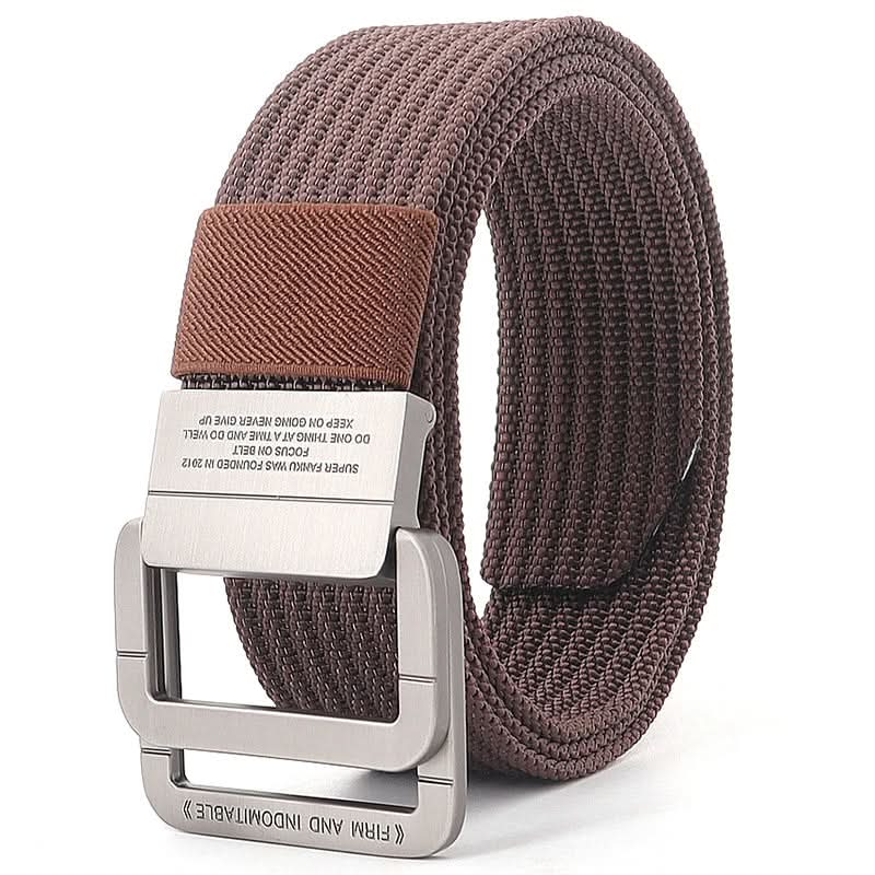 FlexiBelt | Unisex Canvas Gürtel – Doppelt Metallring Schnalle, Verstellbar