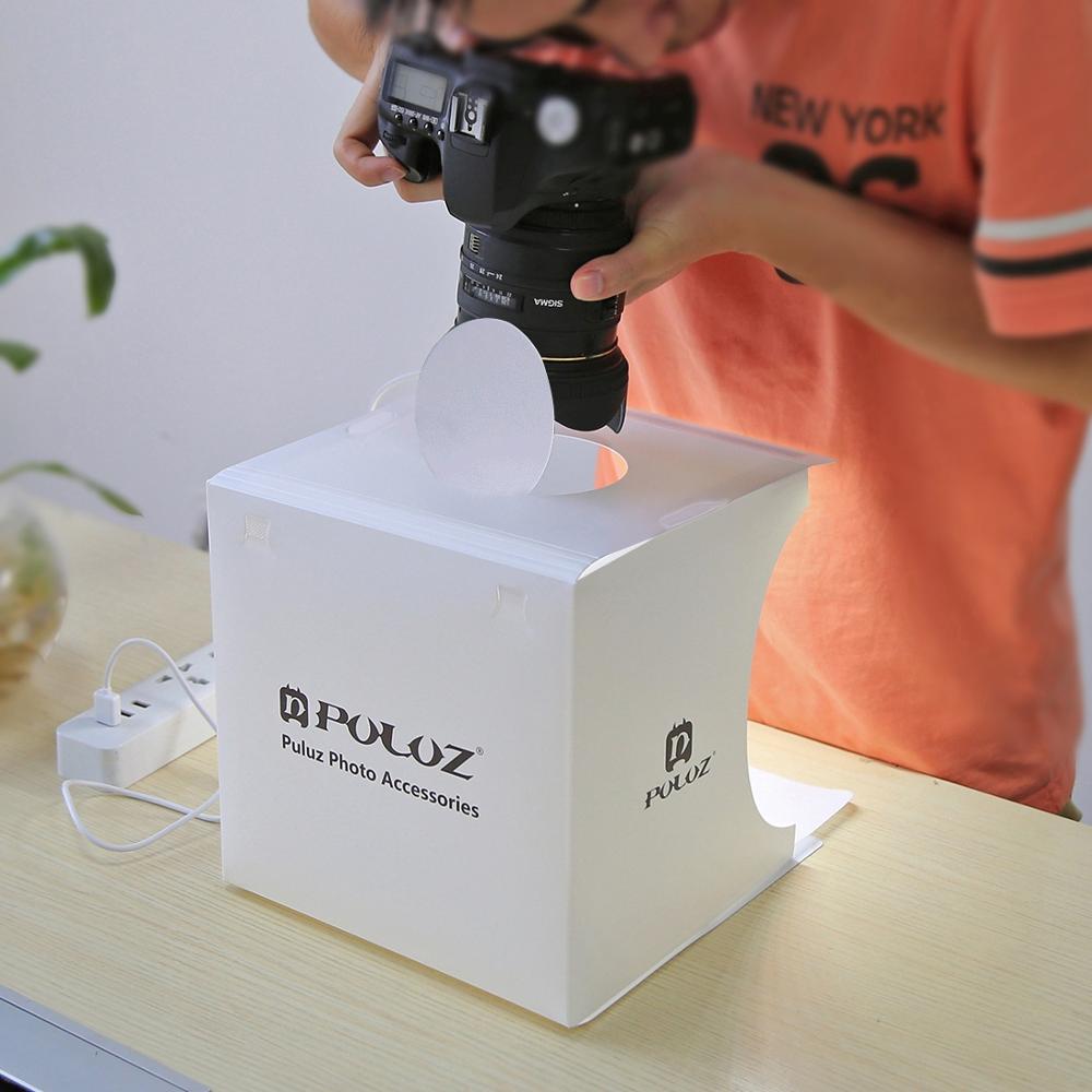 Mini Fotostudio "LumiCube" mit LED-Beleuchtung und 6 Hintergründen
