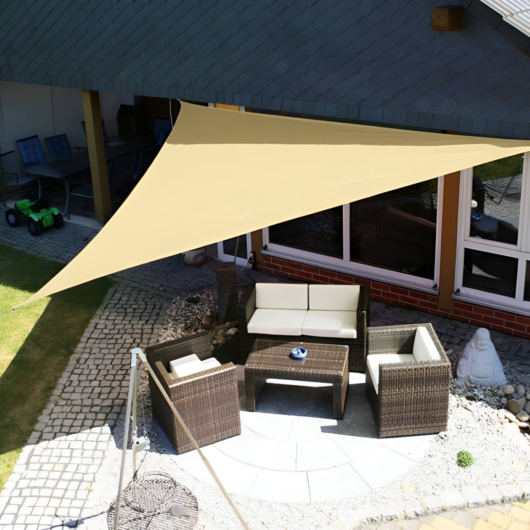 Wasserabweisender Sonnenschutz – UV-Schutz für Balkon, Garten oder Terrasse (Dreieck oder Quadrat)