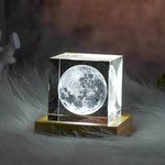 3D Kristallwürfel Mond Nachtlicht