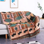 Herbstliche Retro-Couchdecke für Gemütlichkeit