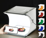 Mini Fotostudio "LumiCube" mit LED-Beleuchtung und 6 Hintergründen