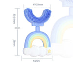 Regenbogenfarbene U-förmige Silikonzahnbürste für Kinder