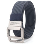 FlexiBelt | Unisex Canvas Gürtel – Doppelt Metallring Schnalle, Verstellbar