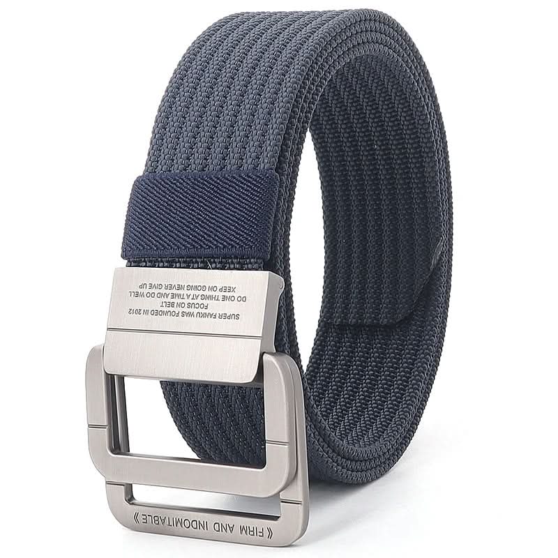 FlexiBelt | Unisex Canvas Gürtel – Doppelt Metallring Schnalle, Verstellbar