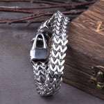 Silbernes Wikinger-Armband "WolfBand" – Handgefertigt mit Fenrir-Motiv