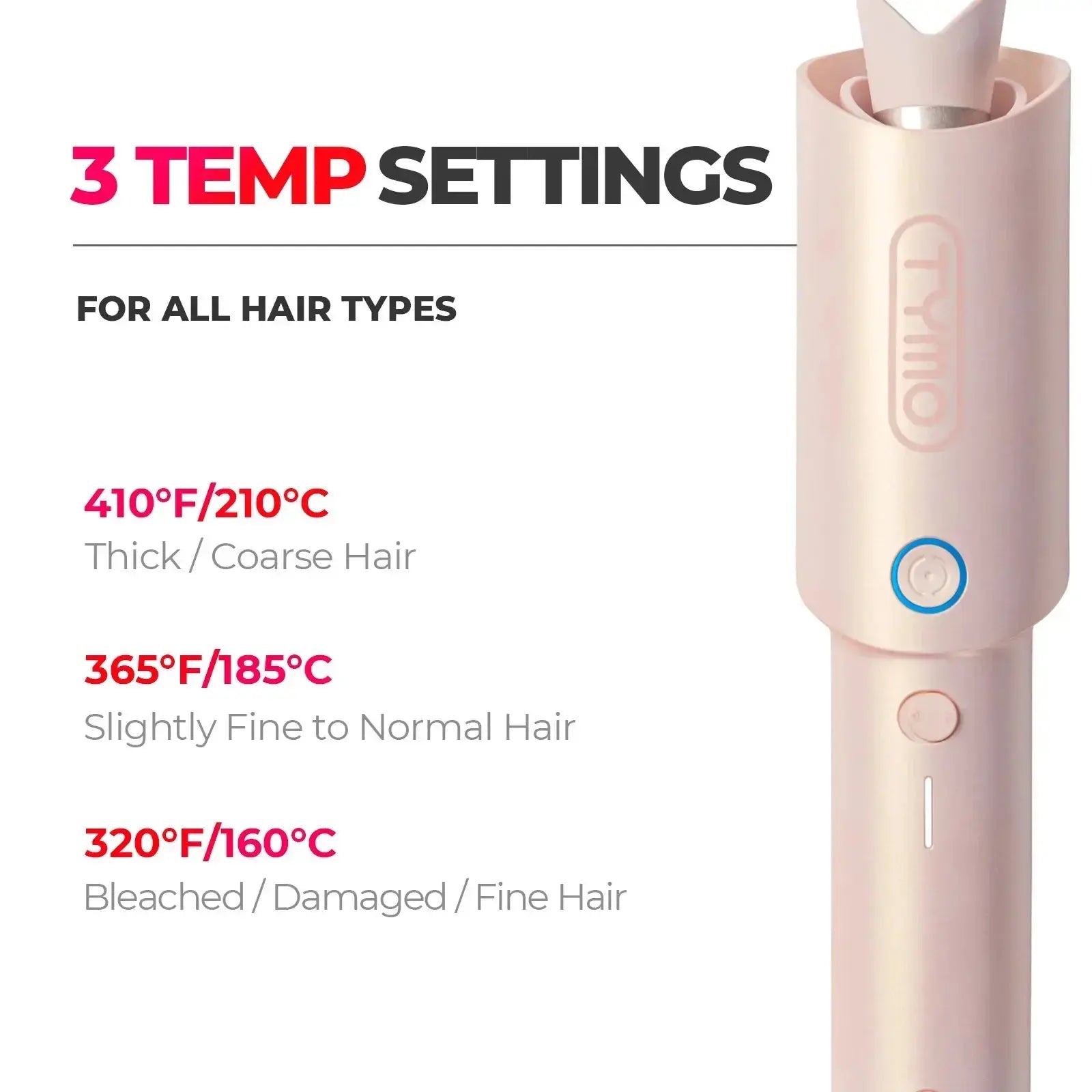 LuxeLock | Cordless Curling Iron – Adjustable Temperature – Elegant Design